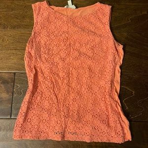 Banana republic coral lace lined sleeveless shirt
